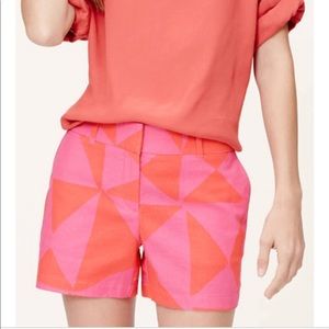 NWOT Loft riviera pink/orange two shorts, size 2